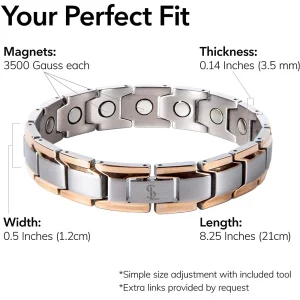 Elegant Titanium Magnetic Therapy Bracelet for Arthritis Pain Relief Lose Weight Improve Blood Circulation Health Care