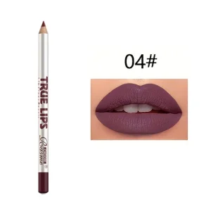12 Colors Waterproof Matte Lipliner Pencil Red Contour Tint Lipstick Long Lasting Non-stick Cup Moisturising Lips Makeup